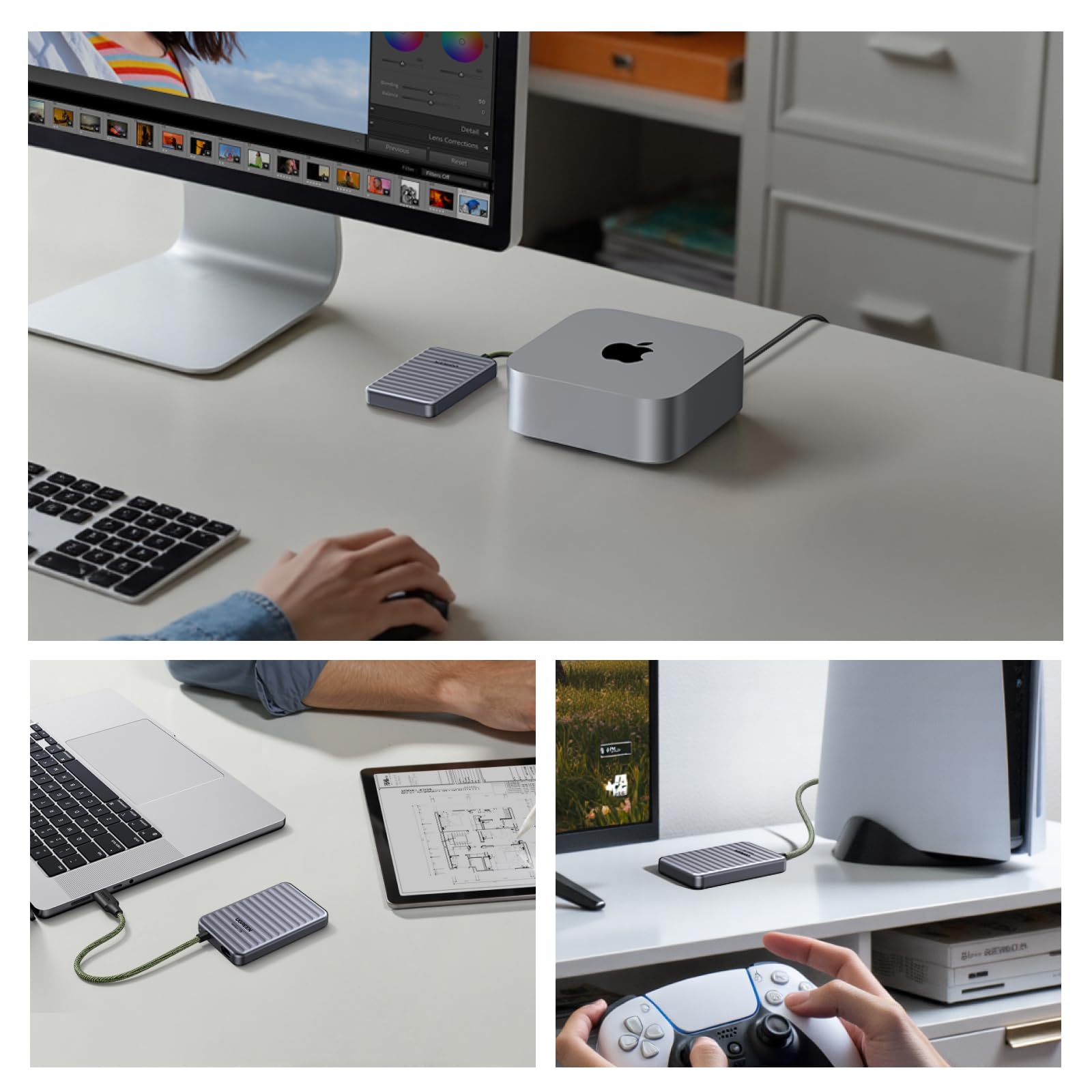 UGREEN NeoDrive Go SSD Portatile 1TB Fino a 4.000 MB/s SSD Esterno USB4 | con Cavo Integrato Compatibile con PC Windows MacOS Linux e Dispositivi Mobili iOS iPadOS Android