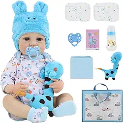 Boneca Reborn, Boneca Bebê Reborn Macia e Realista, 48 cm, Banhável, Vem com Sacola de Presente e Toalha de Banho, Adequada como Presente para Crianças de 3 Anos ou Mais