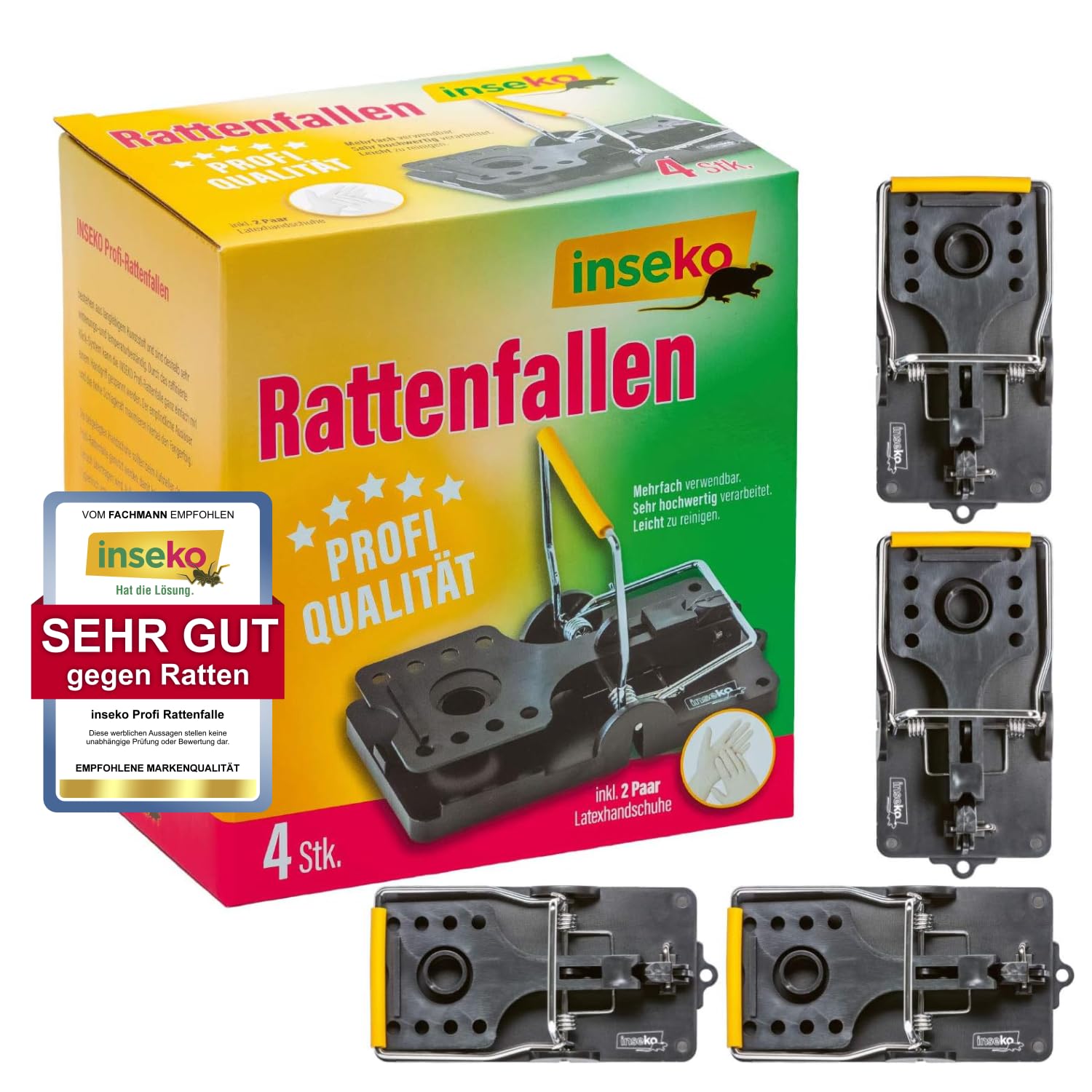 4 x Professional Rat Traps, Very high-Quality, Reusable, Includes Gloves (4)-image-14