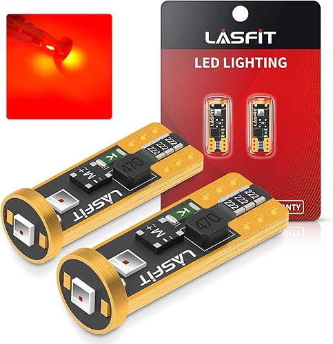 LASFIT 194 168 T10 W5W Bombilla LED Canbus sin errores, no polaridad, 400LM extremadamente brillante para luces de parada de montaje alto central