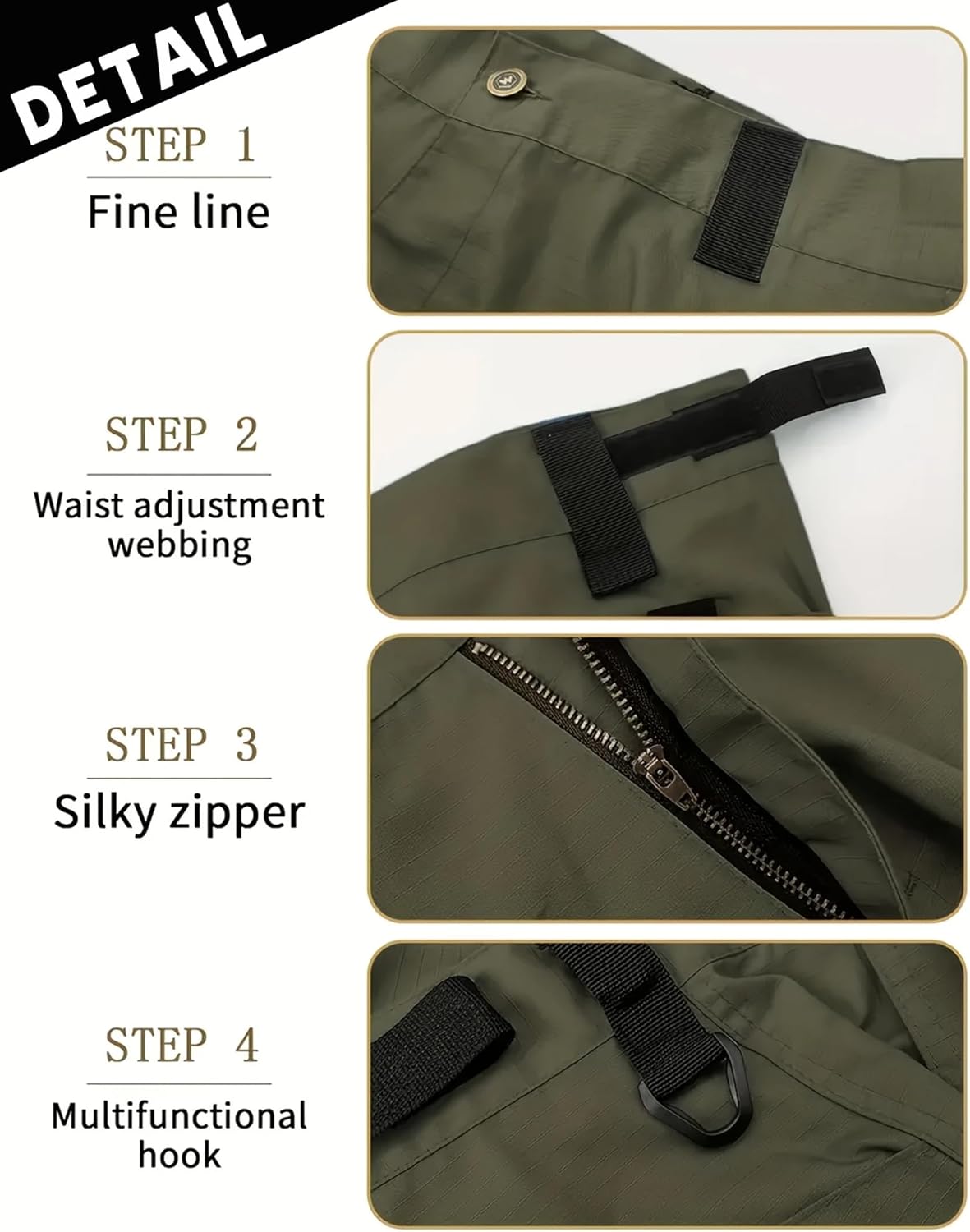 Mens Military Tactical Cargo Pants, Water Resistant Ripstop EDC Work Pants Lightweight Combat Hiking Pants - Image 4