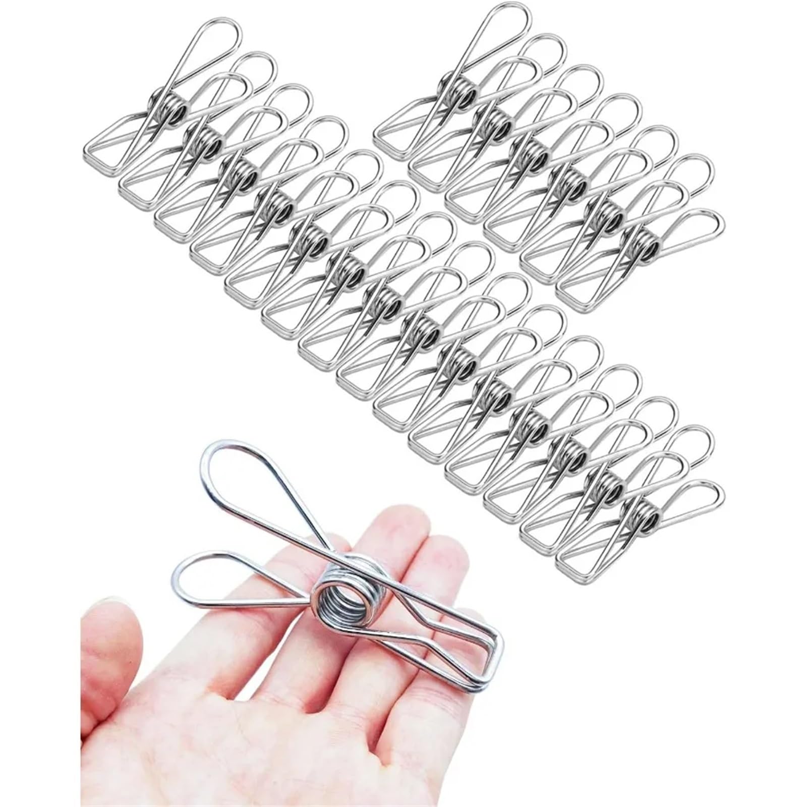 100 PCS Metall Wäscheklammern Heavy Duty 3,17 Zoll Mehrzweck Outdoor Reise Große Edelstahl Wäsche Clip für Handtuch, Kleidung
