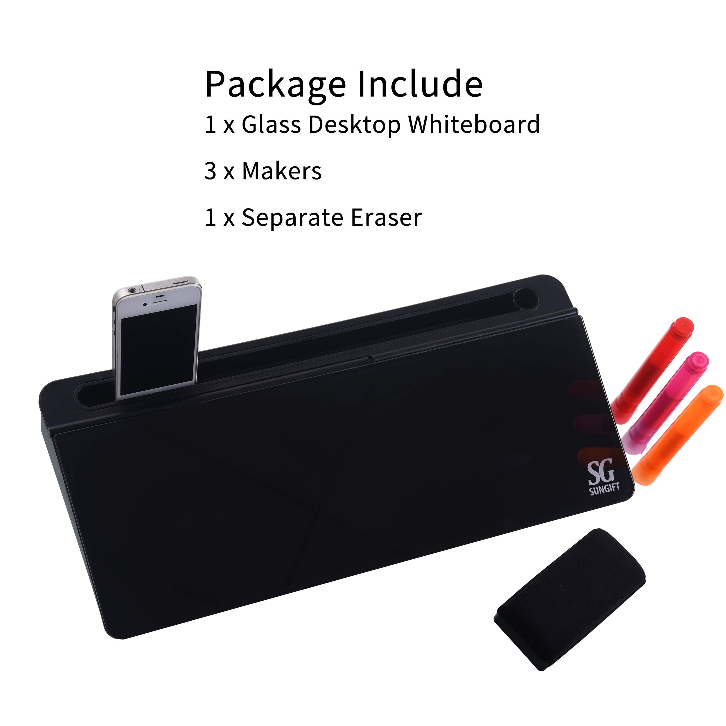 Buy SUNGIFT Glass Desktop Whiteboard DryErase Board, Computer Keyboard Stand Pad, Glass