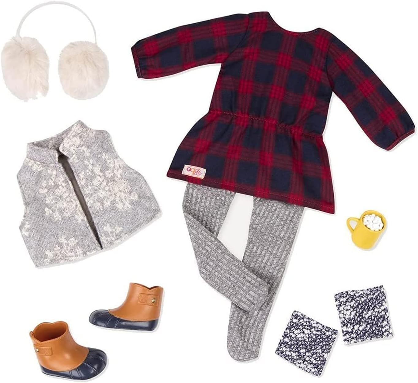 Our Generation Doll Clothes - Cocoa Cozy - Regular Outfit with Hot Chocolate for 46cm Doll - for Ages 3, 4 and up