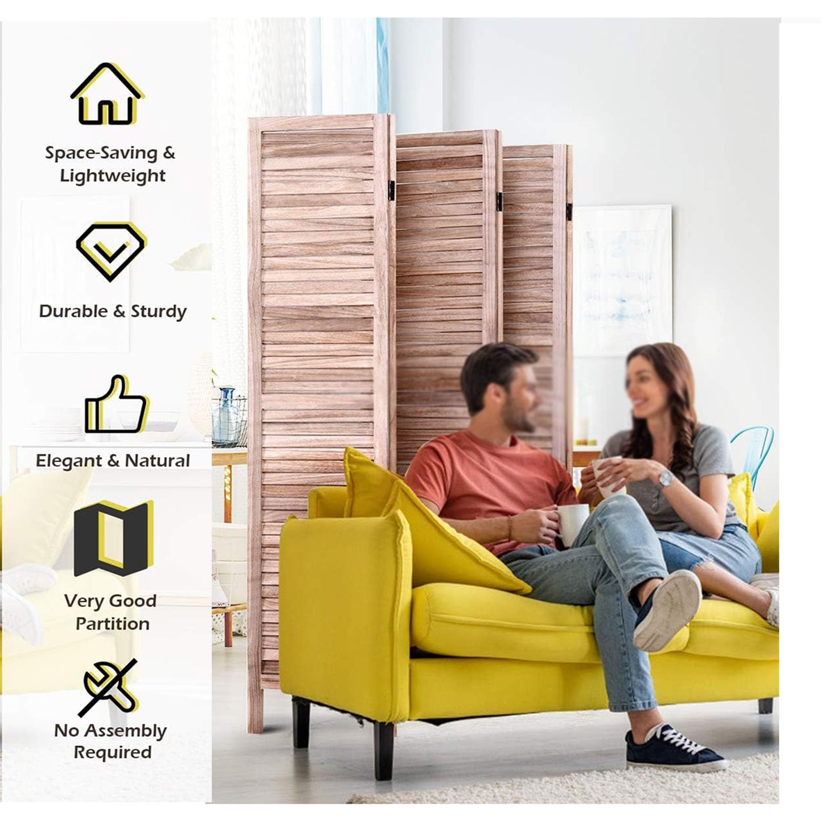 Écran De Confidentialité De Séparation De Pièce Pliable À 3/4/5/6 Panneaux, Écran De Séparation Mural Indépendant Portable, Adapté Au Café/Salon De Thé/Restaurant, Hauteur 170 Cm (Size : W45xH170/4pa
