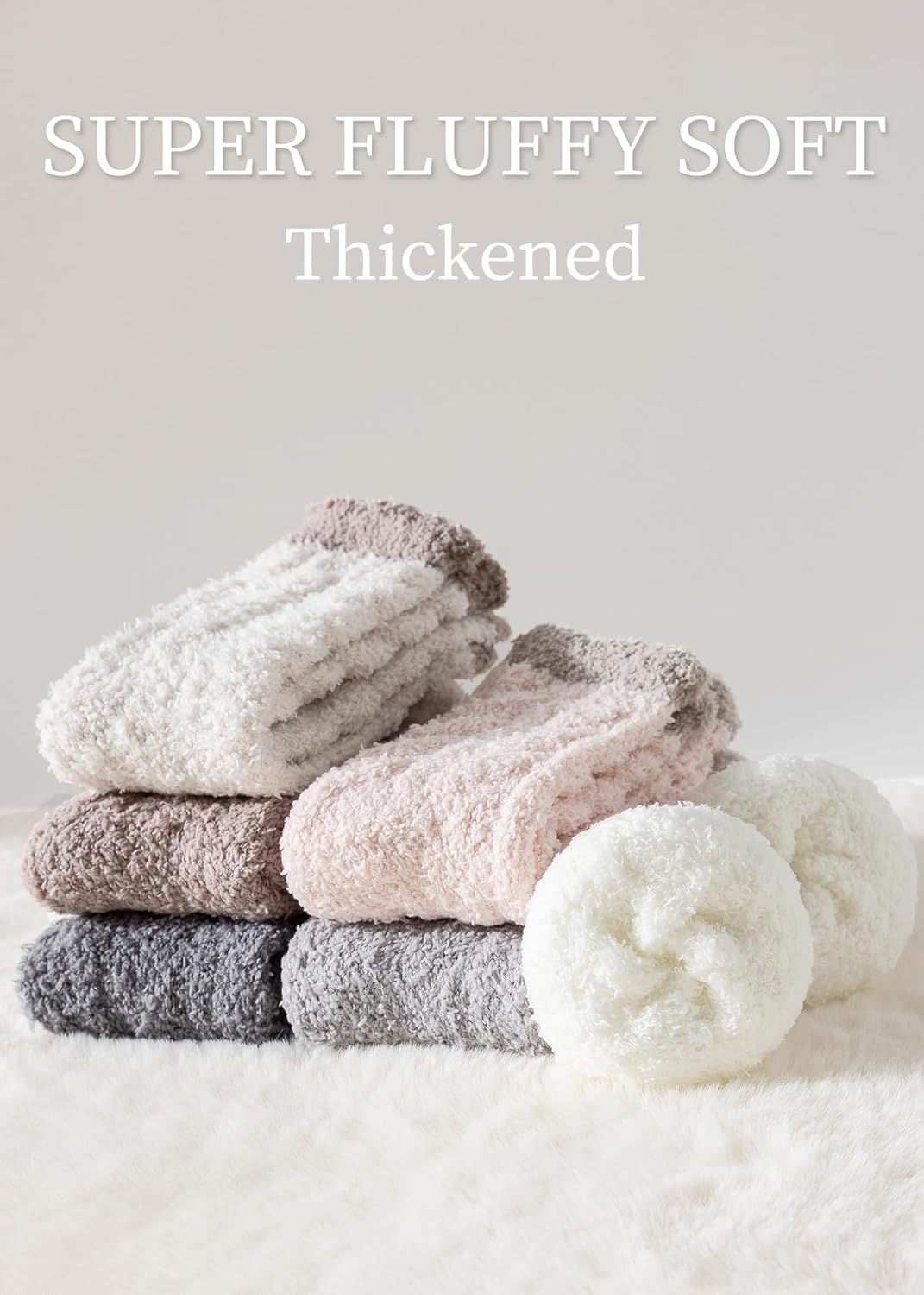 Fuzzy Socks For Women Warm & Cozy Gifts Winter fluffy Socks Womens Cozy Home Soft Sleeping Slipper Sock - Image 3