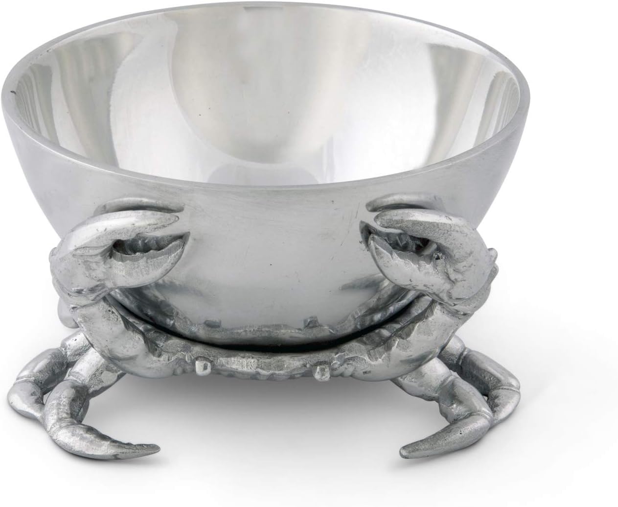 Arthur Court Designs Aluminum Crab Large Snack Dip Sauce Condiment Bowl Diameter: 5.5 inch Tall 4 inch