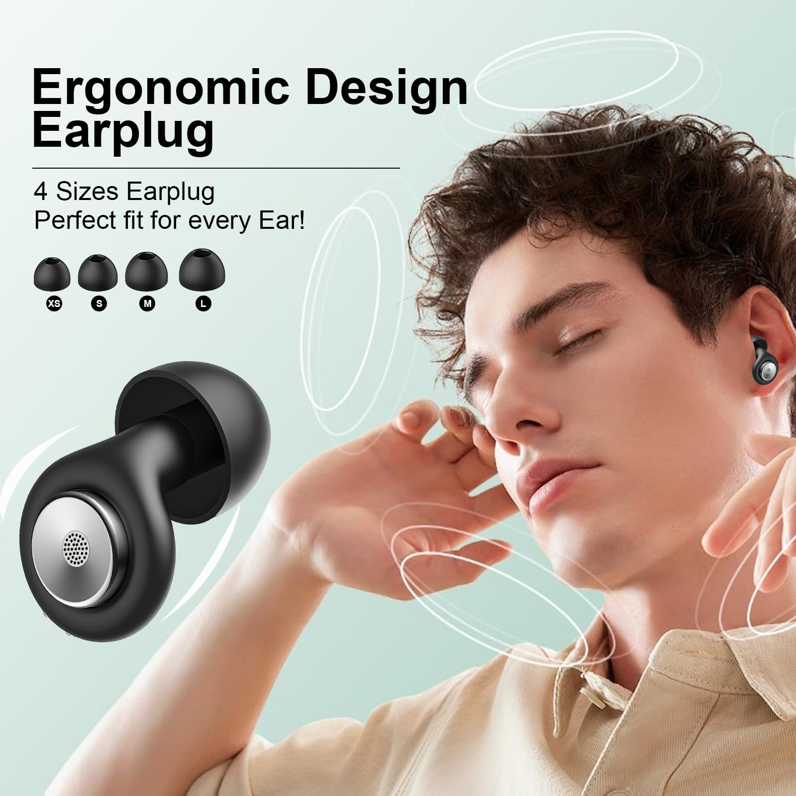 Tappi Per Le Orecchie In Silicone Per Dormire - 45dB, 4 Misure Di Punte, Con Custodia Da Trasporto - 2
