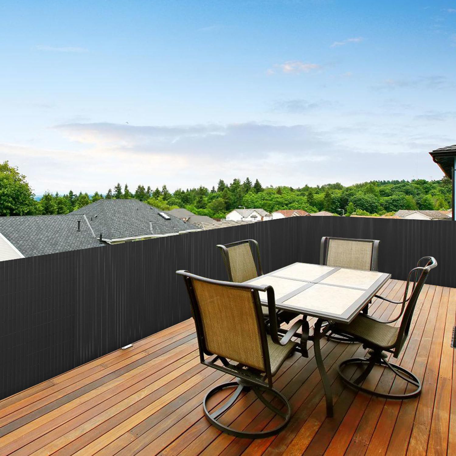 Gimisgu Brise-vue en PVC - 90 x 400 cm - Brise-vue standard - Protection contre le vent - Résistant aux intempéries - Pour jardin, balcon, anthracite