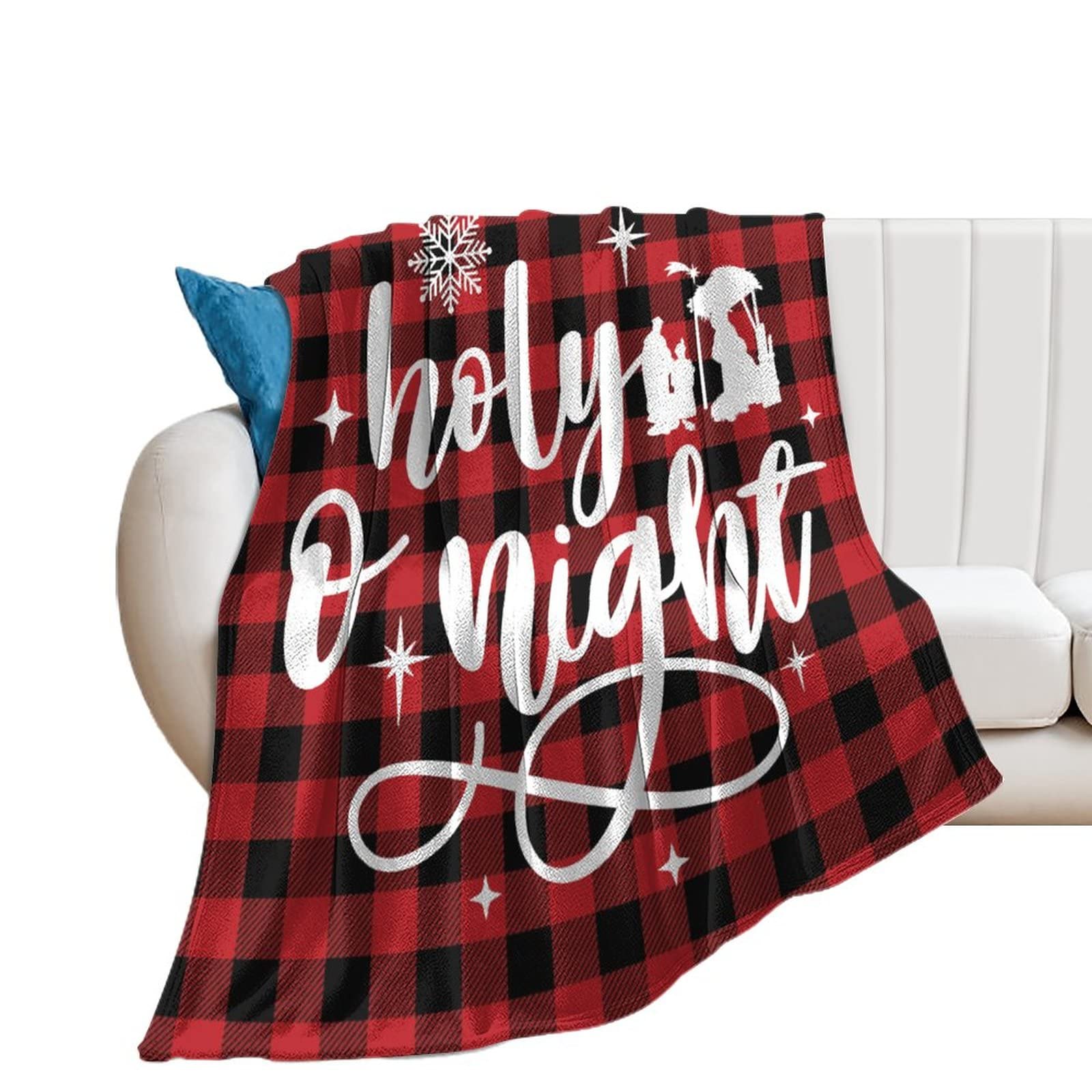Plaid crèche O Holy Night idéal pour les soirées d'hiver en famille au salon