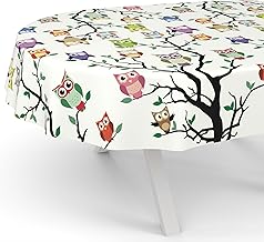 ANRO Oilcloth Tablecloth for Garden Table, Washable, Oval, Oval, Cut Edge, 180 x 140 cm, for Garden Table