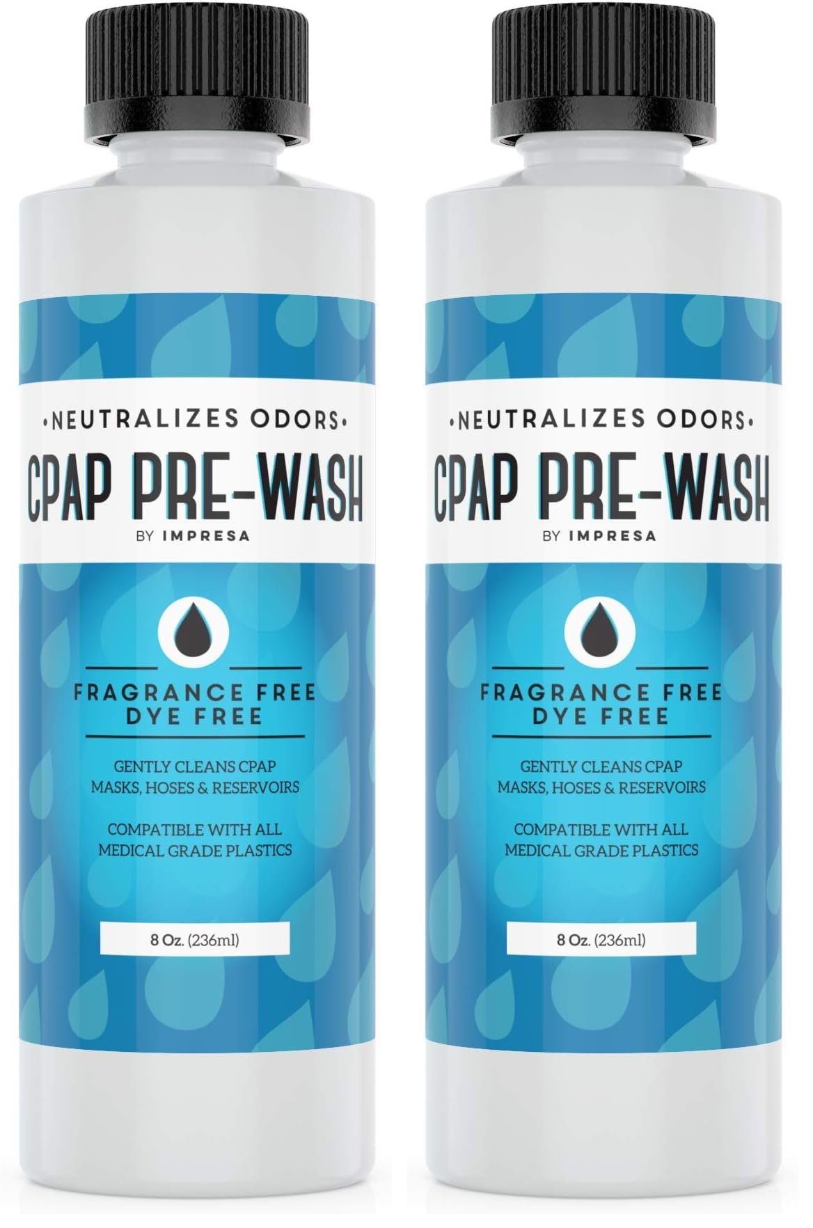IMPRESA CPAP Pre-Wash Cleaning Solution - 8 Fl Oz, Made in USA - Odor Neutralizing Unscented Soap - Deep Pre-Wash Cleaning - Compatible with CPAP &amp; BiPAP Machines (Pack of 2)