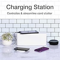 Vista 6 de Oxford Cable Management Boxes, 3 Pack, Small, Medium, Large, 15 Cable Ties (Hook & Loop, Silicone,Twist Ties), Power Strip Organizer, White (27800)