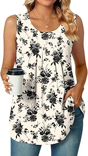 Women's Dressy Chiffon Blouses Crew Neck Sleeveless Tunic Tops Office Cute Work Shirts 2024 Summer Casual Tank Tops