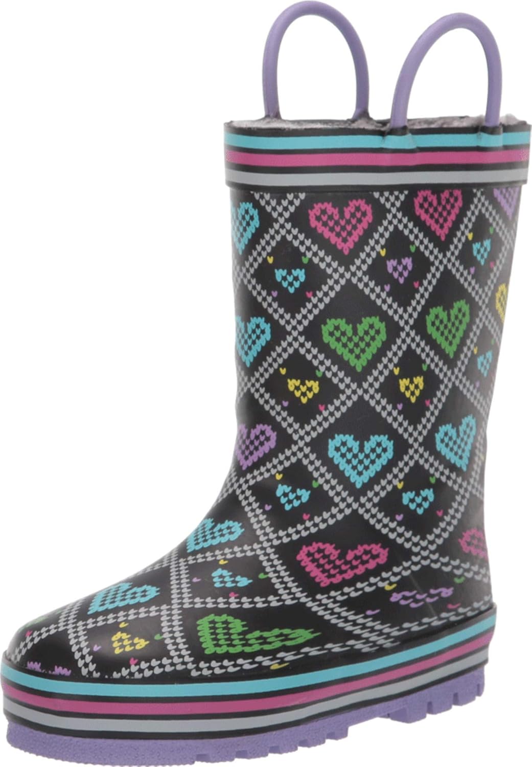 Quilted Hearts Rain Boot (Toddler/Little Kid)