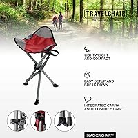 Vista 5 de Travel Chair Slacker Silla trípode para campamento, silla ligera, correa de transporte ajustable para un fácil transporte, patas de pato de gran