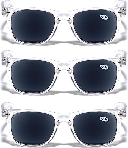 Miniatura 2 de V.W.E. 3 pares de lentes de sol de lectura clásicos de los años 80, lector tintado, no bifocal, unisex