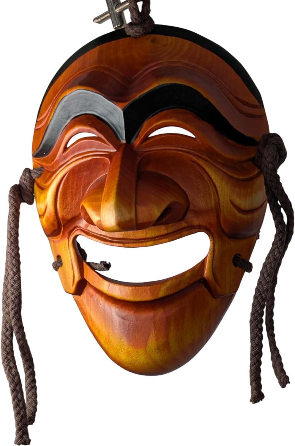 Terrapin Trading Authentic Korean Hahoe Wooden Mask | Yangban (Aristocrat) | Hand-Carved Alder Wood | Museum Stamped | National Treasure Art