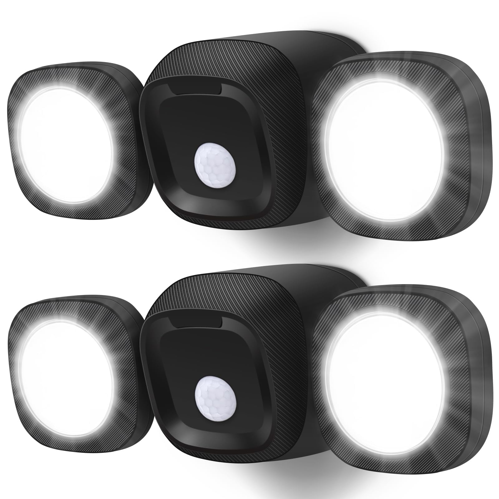 Toowell 2 pezzi rilevatore di movimento per esterni, batteria per esterni, con sensore di movimento, batteria per esterni, lampada da esterni, impermeabile, per giardino, garage, veranda