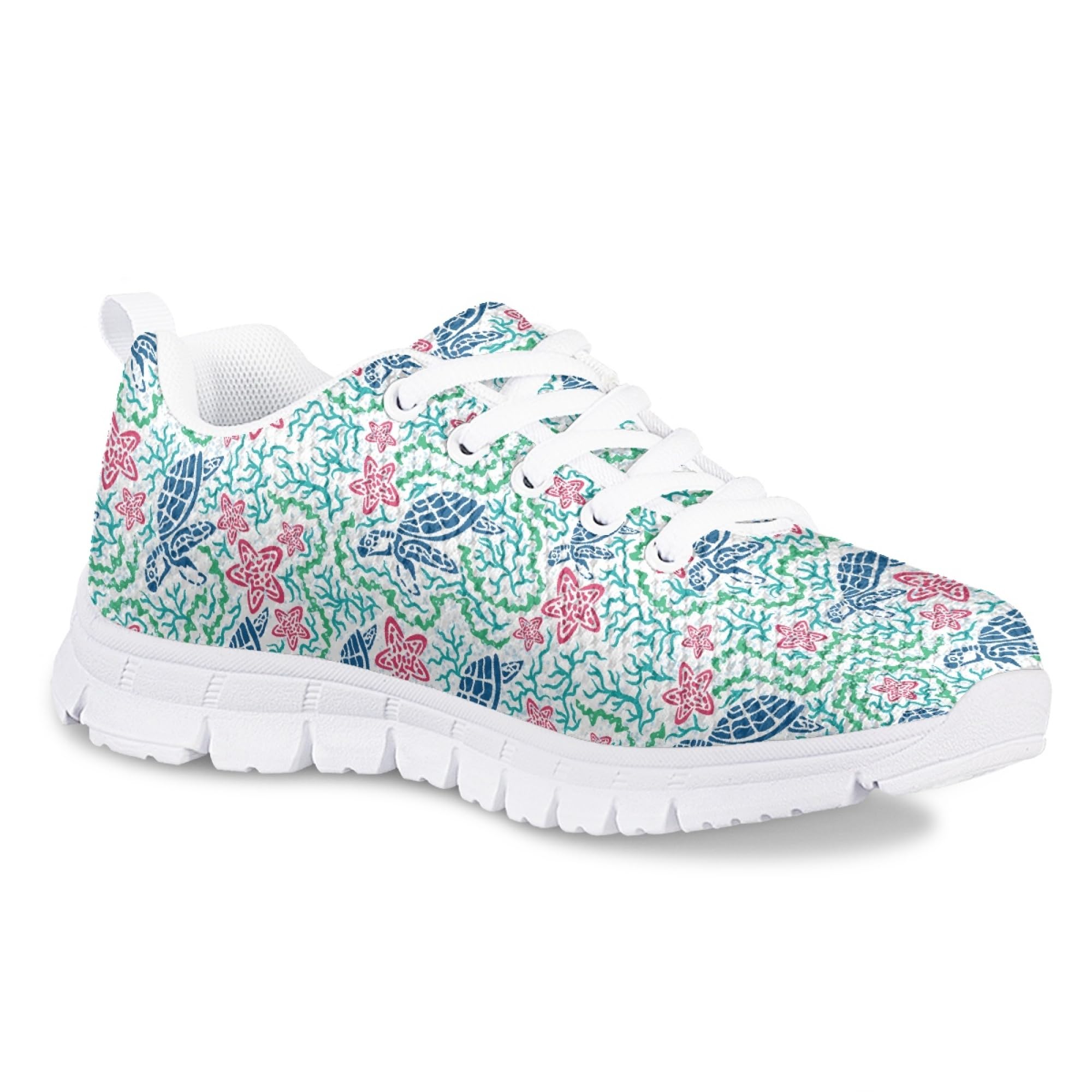 Dellukee Boys Girls Running Shoes Fashion Sneakers Kids Youth Breathable Lightweight Athletic Lace Up Walking Shoes