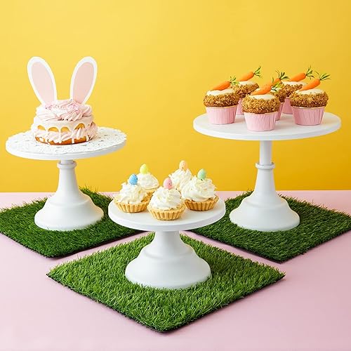 Miniatura 5 de Juvale Azulejos de césped artificial, paquete de 4, 12 x 12 pulgadas, 0.25 pulgadas de grosor, color verde, respaldo de agarre, textura suave como