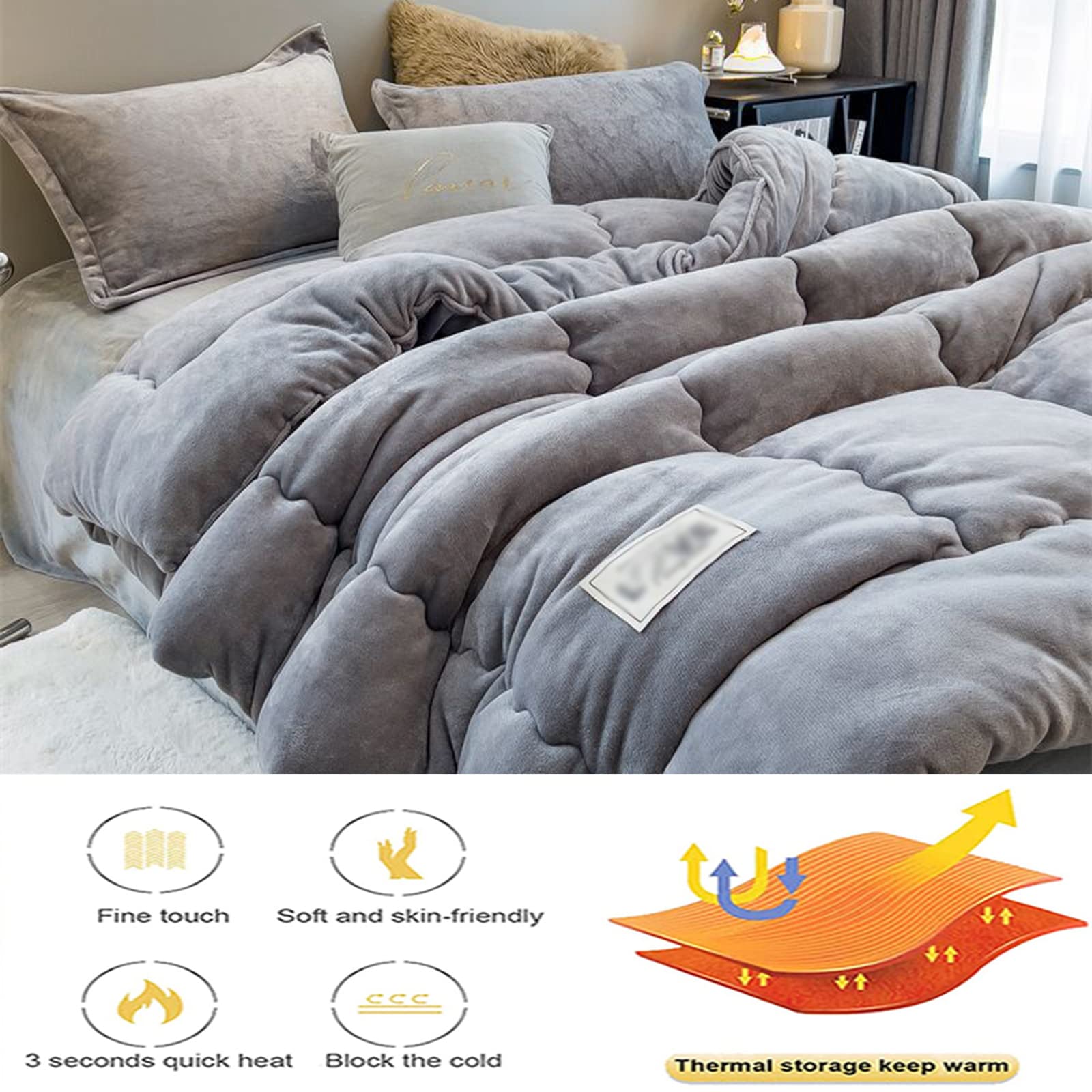 Edredón Terciopelo 3 Piezas Súper Suave Cálido Y Espesado | Meses Sin