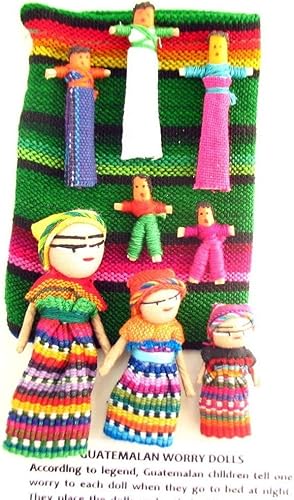 Bolsa de muñeca guatemalteca grande con diferentes muñecas