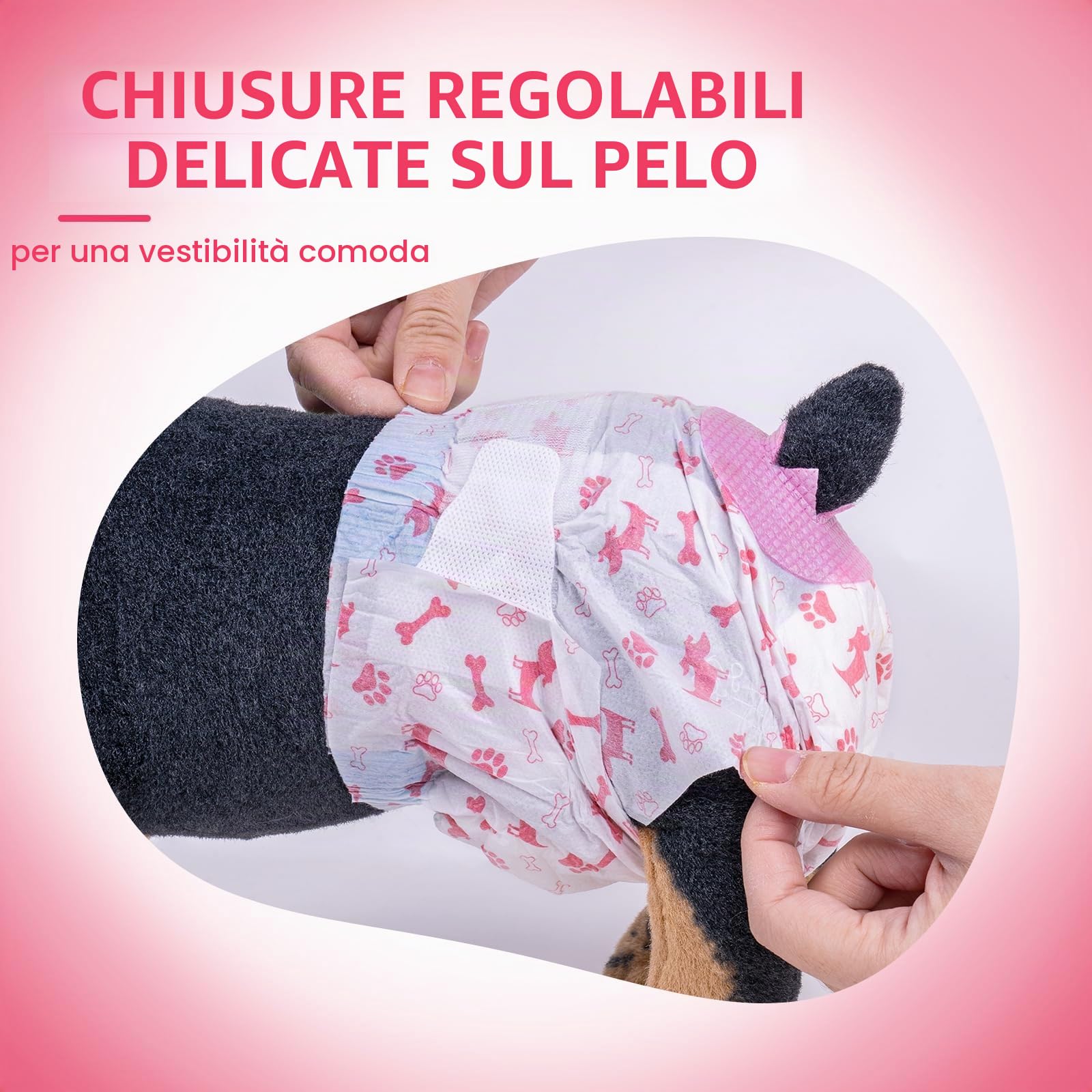 Pet Soft Pannolini per cani femmina, 20 pezzi usa e getta per cani femminili, pannolini usa e getta per cani femmine in stagione/calore/incontinenza con foro per la coda (XS-20 pezzi)