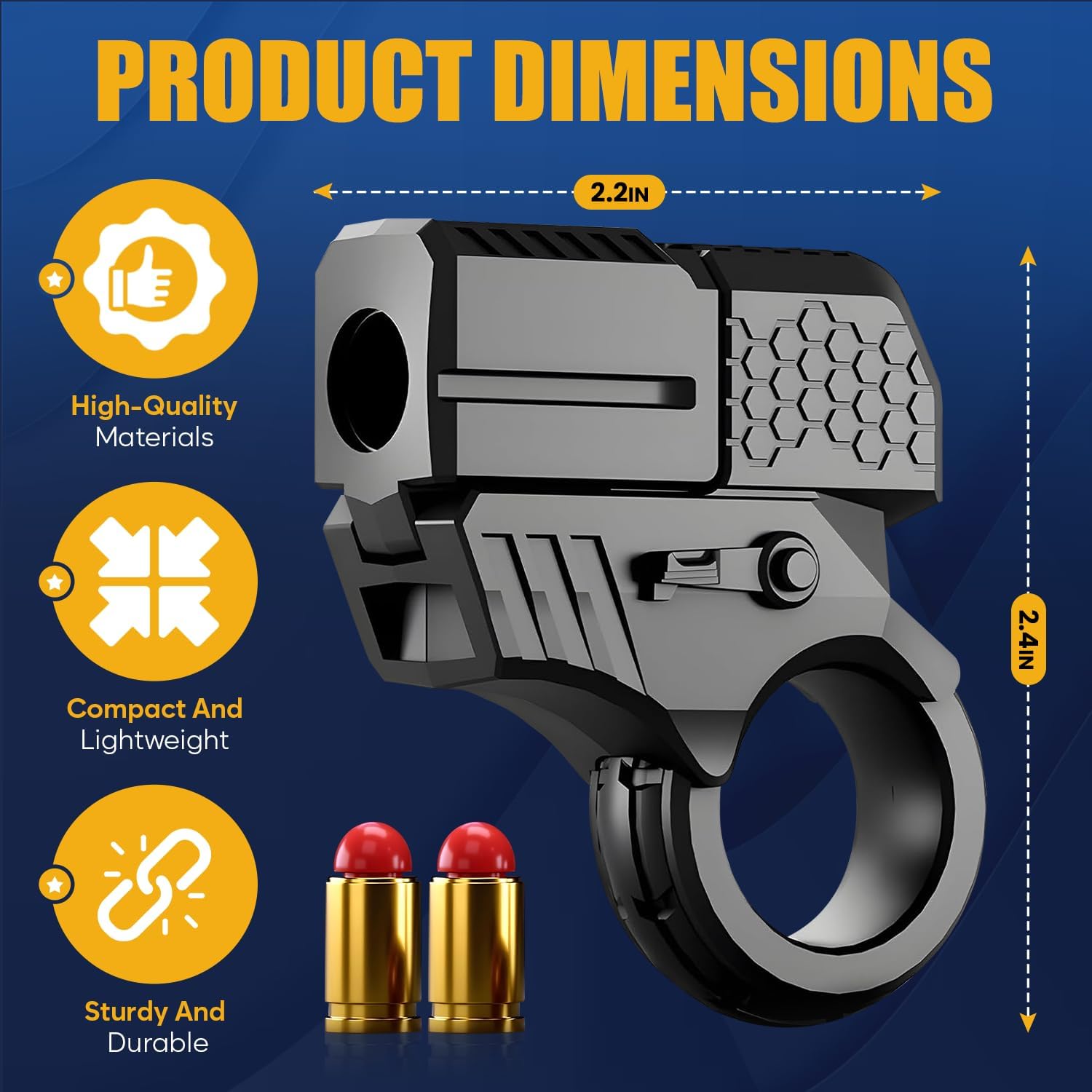 Fidget Gun for Adults and Kids, Stress Relief Gun Fidget Toy for ADHD, Anxiety & Focus, Portable EDC Alloy Steel Metal Fidget Toy with Shell Ejection for Fun, for Adults and Kids. - Image 3