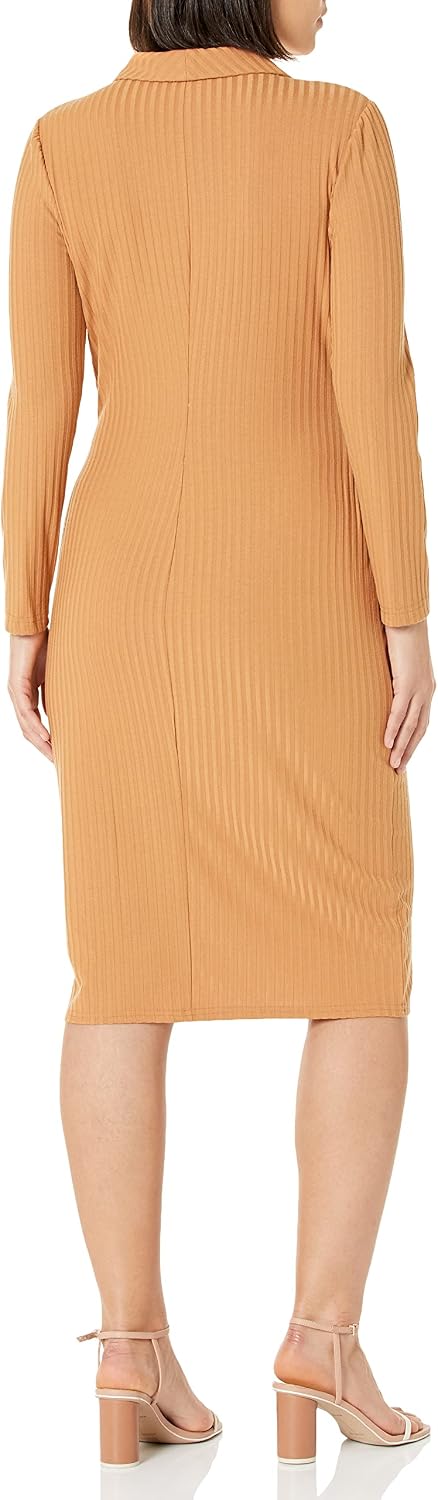 London Times Women's Women's V-Neck Collar Midi Sheath