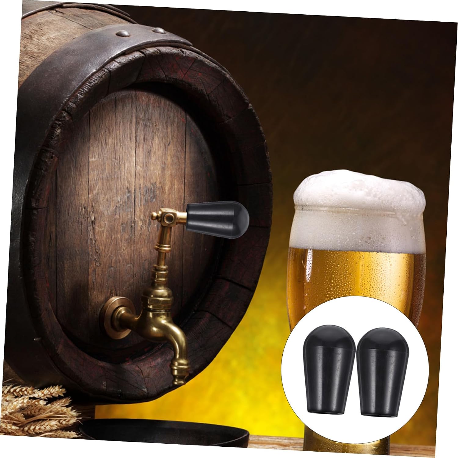 BESTOYARD 2pcs Beer Tap Handle Kegerator Parts Faucet Black Handle Keg Taps for Beer Unique Beer Taps Beer Faucet Handle Beer Tap Faucet Handle Beer Tower Handle Plastic Wine Head Homebrew