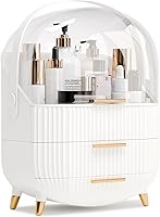 Vista 1 de Makeup Organizers and Storage, Make up Organizer for Vanity Cosmetics Skincare Organizers With Lid and Drawers Display Cases for Countertop（White）