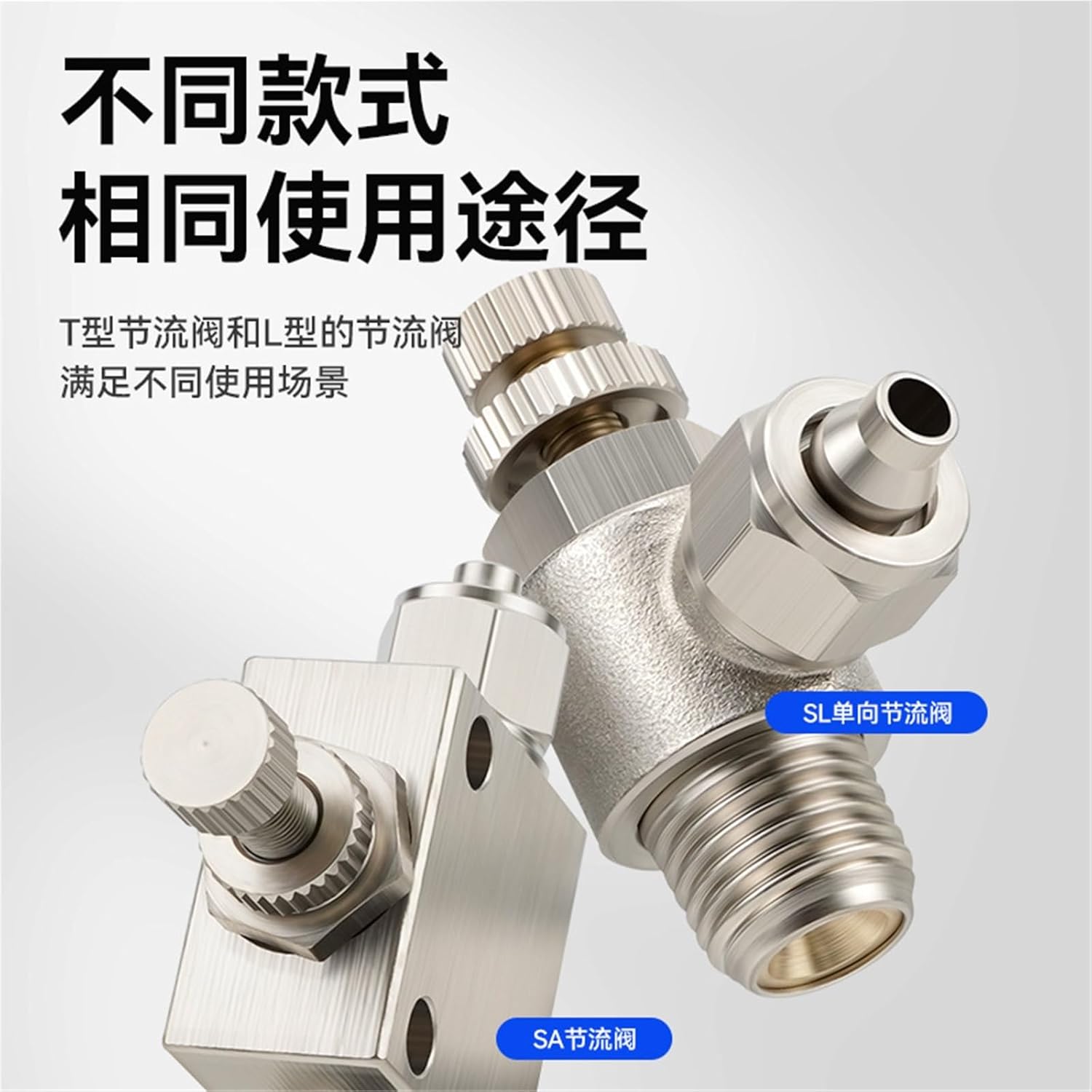 Copper Air Pipe Quick Screw Joint Speed Regulation One-way Flow Limiting Cylinder Metal Pneumatic Throttle Valve SL6-01/8-02 1Pcs(Quick-screwSL4-01)