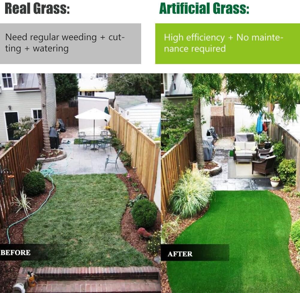 1.77" Ultra-Dense Artificial Grass 1 X 12 Feet, Realistic Soft Fake Turf with Drainage Holes, Lush Synthetic Lawn for Dogs, Pets, Yard, Patio, Garden Indoor & Outdoor Areas