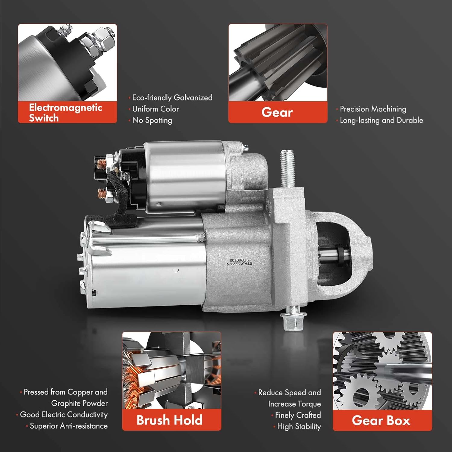 A-Premium Starter Motor Compatible with Chevrolet Avalanche, Colorado, Silverado 1500, Tahoe & GMC Canyon Sierra 1500, Yukon, 12V 1.4KW 9 Teeth Clockwise, Replace# 41012377, SDR0379, 8000215, 8000294