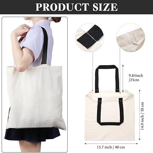 Miniatura 9 de Roowest 60 bolsas de lona de algodón reutilizables a granel, regalos de agradecimiento a los empleados, bolsas de tela para compras de comestibles