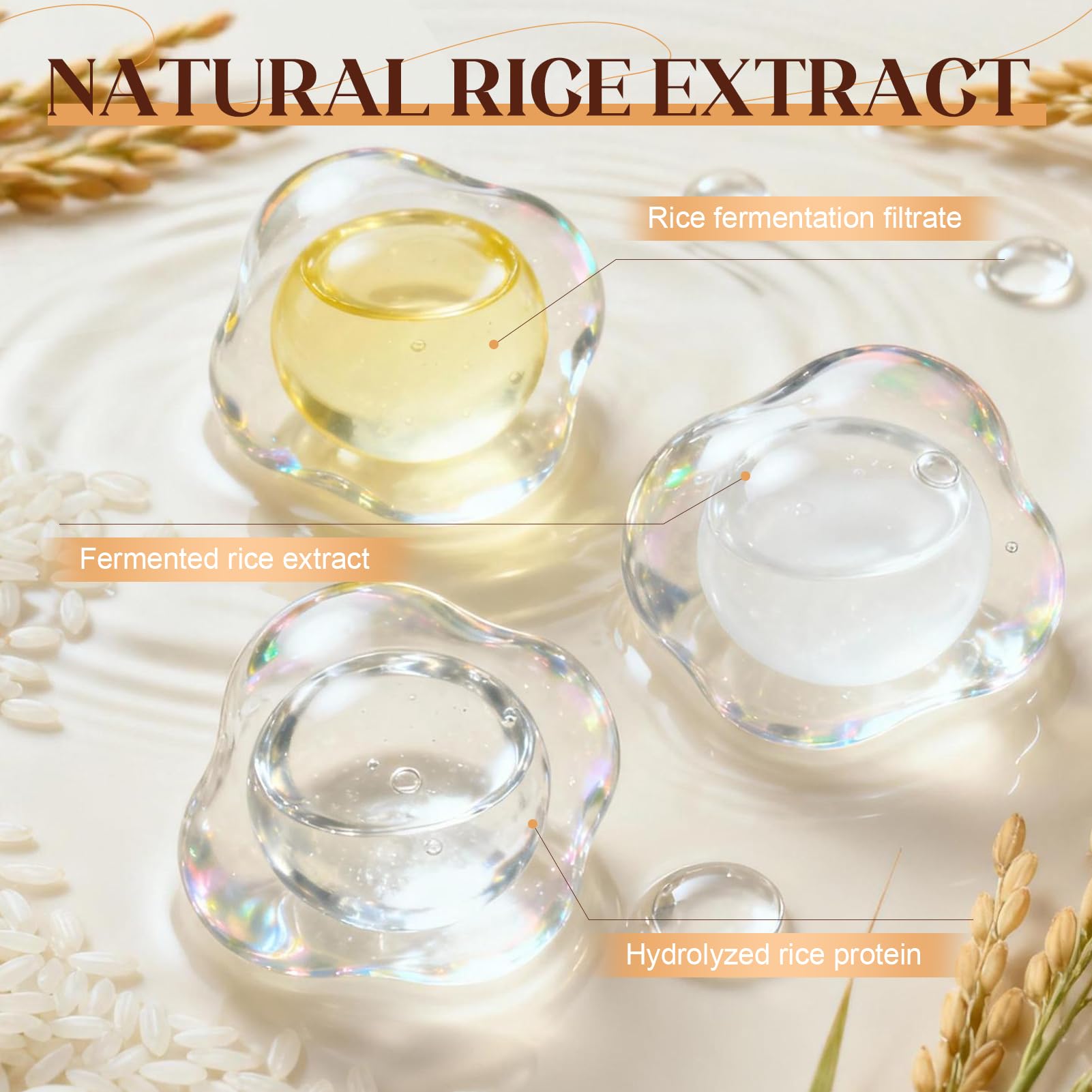 9 sztuk Rice Skincare Kit, Koreański zestaw do pielęgnacji skóry, Rice Pielęgnacja twarzy dla kobiet z środkiem do mycia twarzy, koreańskie maski, toner ryżu, kremy do twarzy dla kobiet, kontur oczu