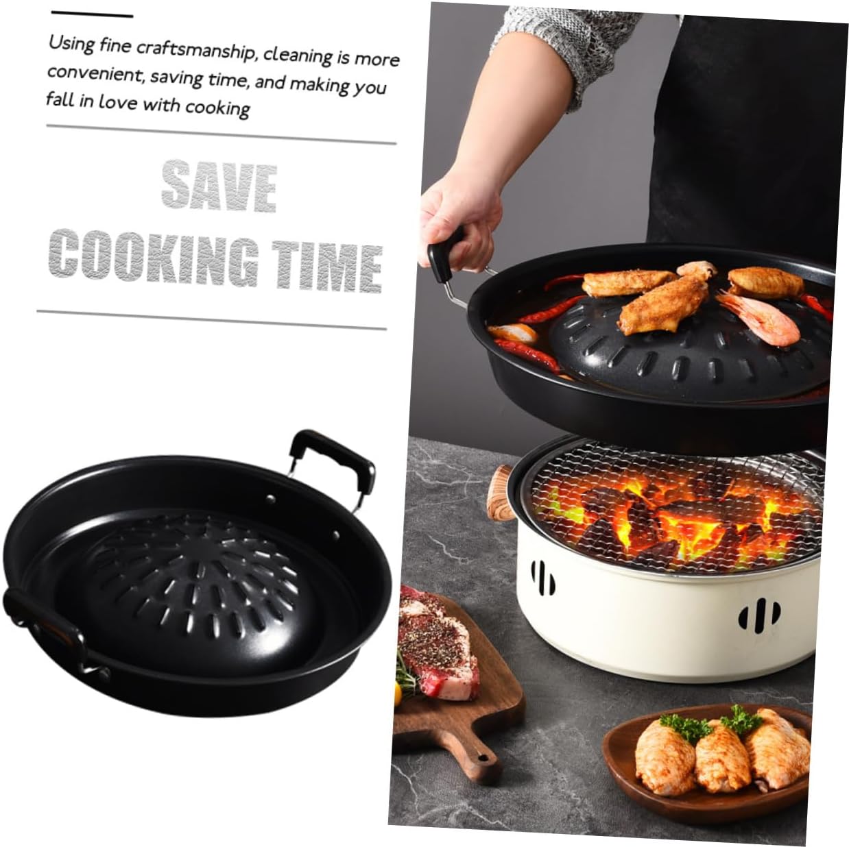 Barbeque Grill Accessory Multi-function Grill Pan Outdoor Grilling Pan
