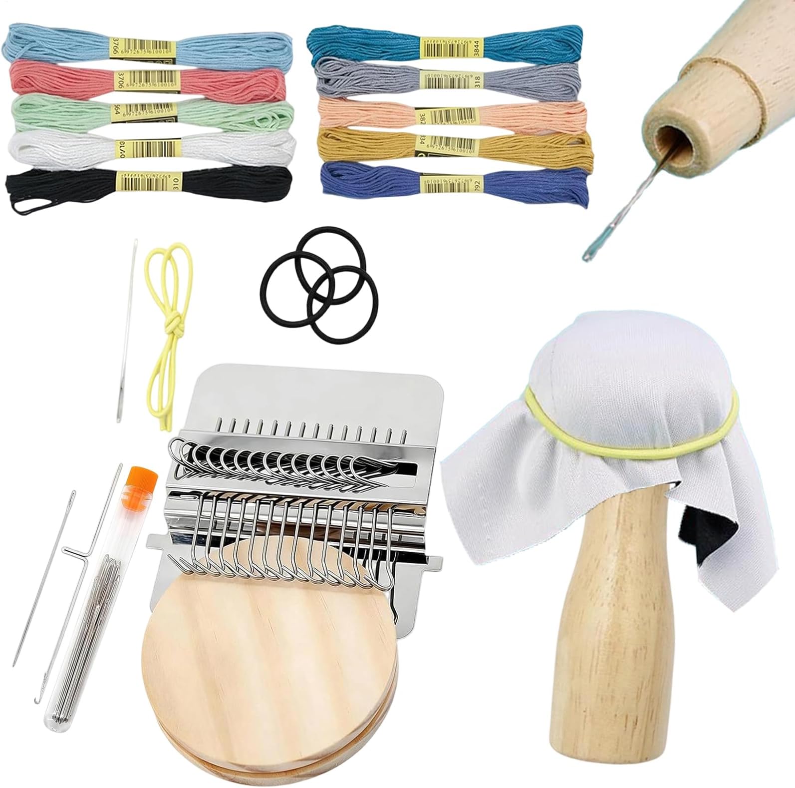 Patch Weaving Frame - Complete Set Weaving Accessories, Darning Kit for Beginners, for Socks, Jeans, Scarves, Clothing, Fabric Repair, Home, Daily Use, Beginners and