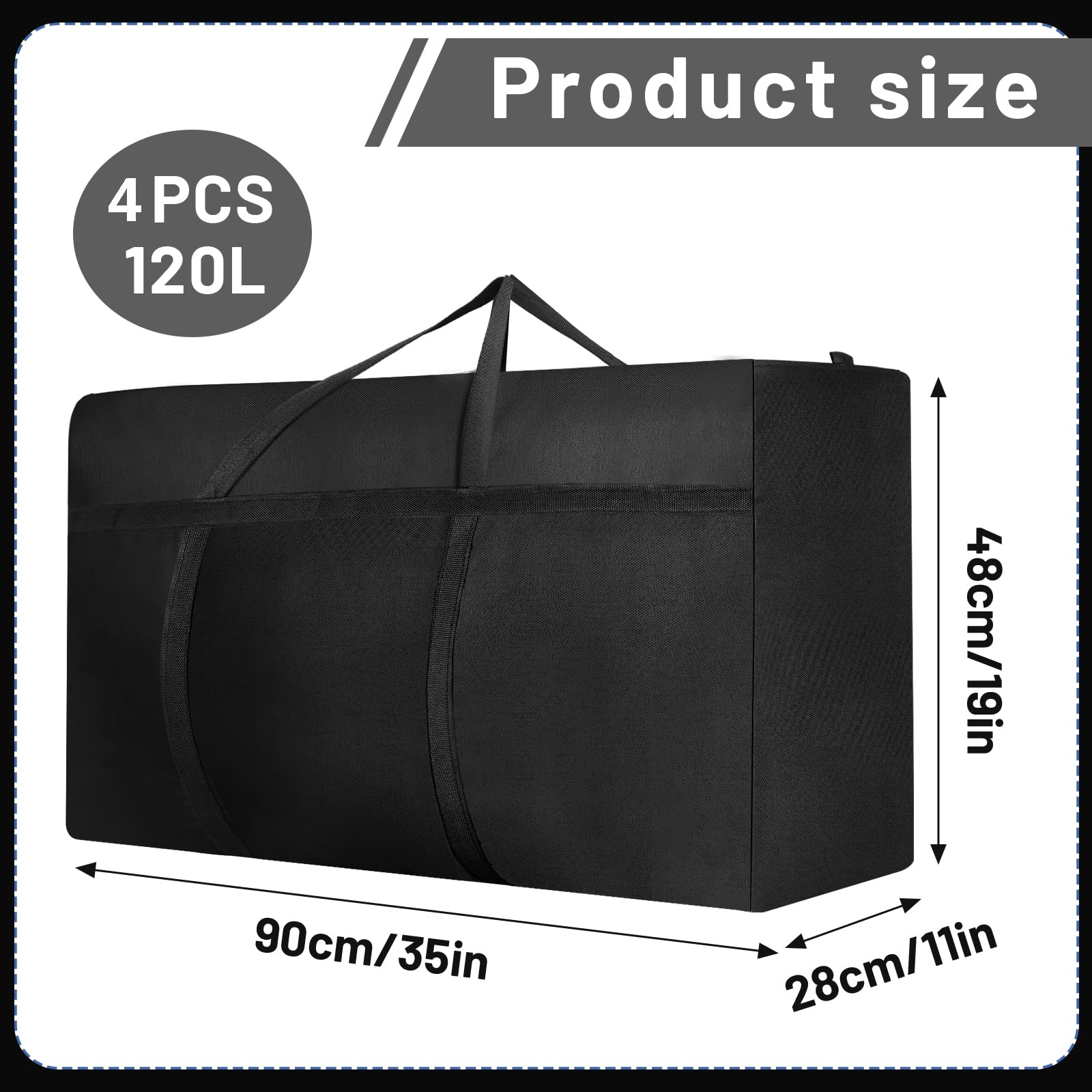 4 Pcs 120L Jumbo Moving Bag - Image 2
