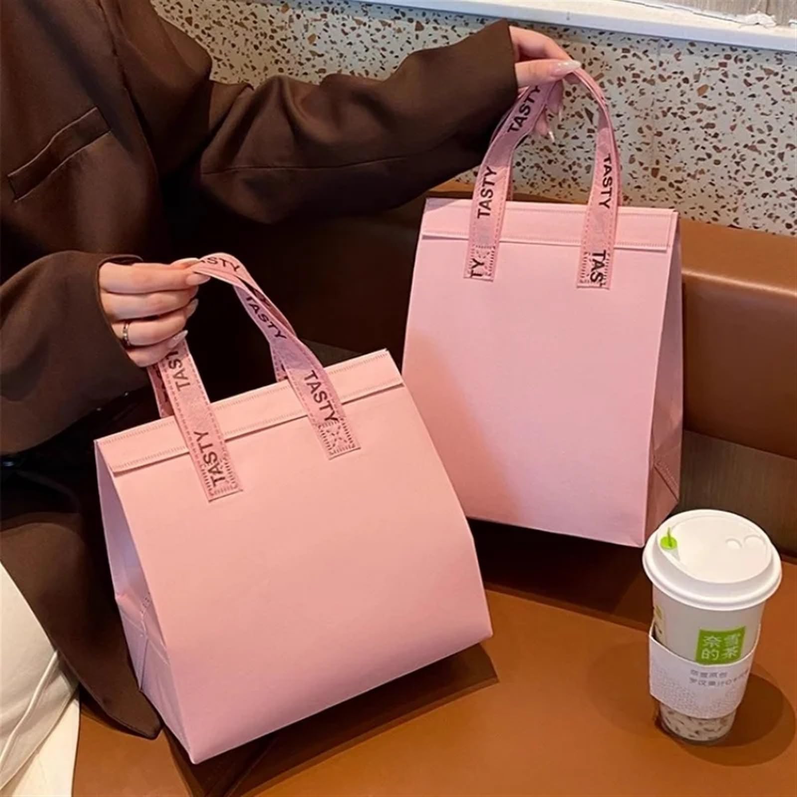 Bolsa IsotéRmica Para Comida 10 bolsas de aislamiento no tejidas, bolsa de tela portátil for alimentos, pasteles, bebidas, paquete for mantener el calor, entrega en frío, bolsa reutilizable Termica Po