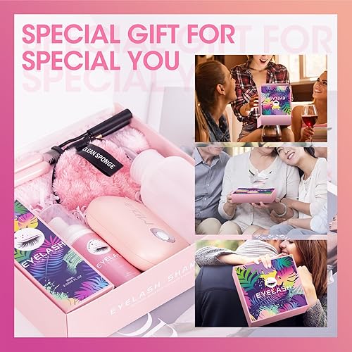 Miniatura 7 de Setgnur Champú de pestañas para extensiones de pestañas, limpiador de extensiones de pestañas de 2.11 onzas con kit de limpieza de pestañas, regalos