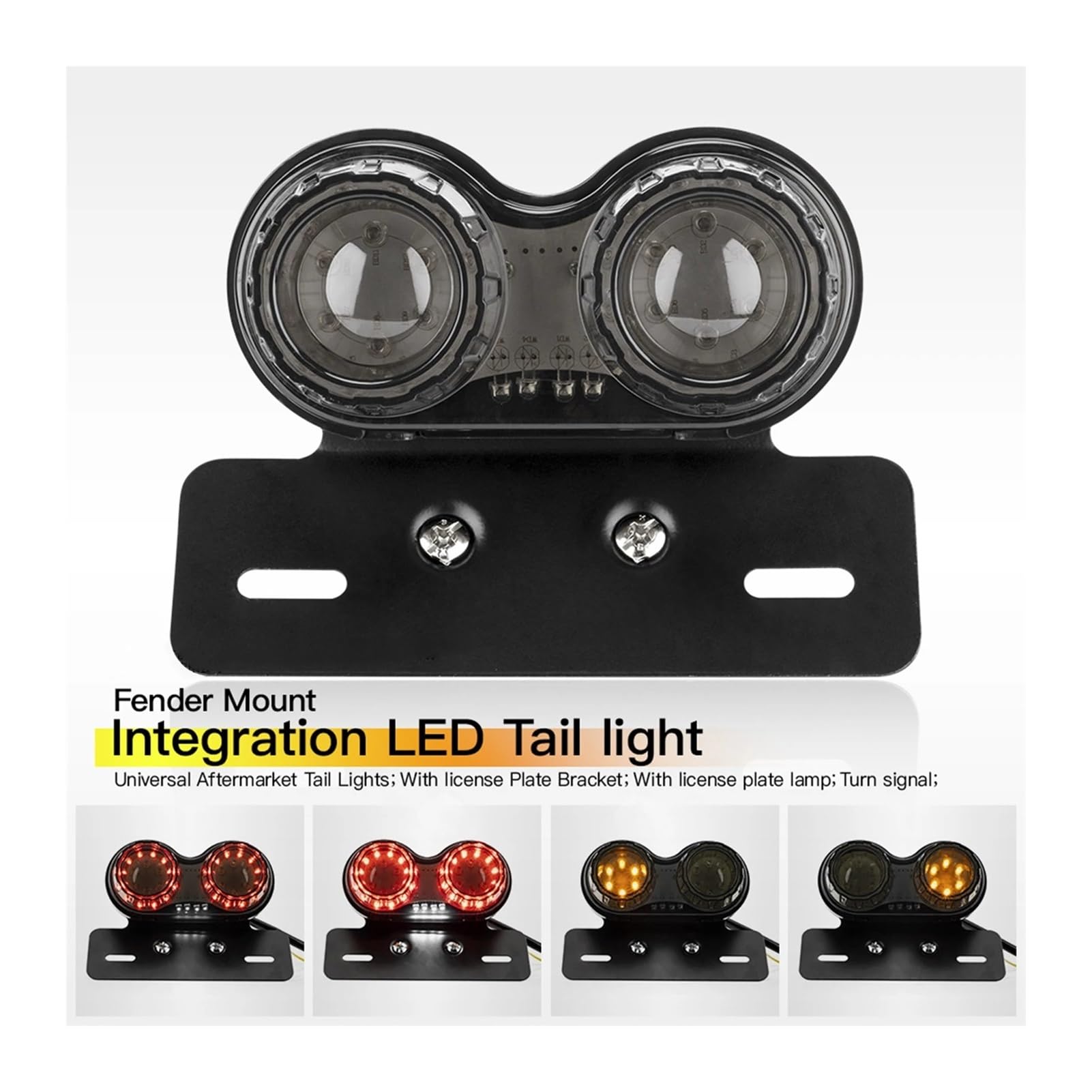 indicatori di direzione, Fanale Posteriore Universale Per Moto A LED Indicatore Di Direzione Luci Doppie Per Rimorchio Luci Porta Targa Freno Accessori Per Moto