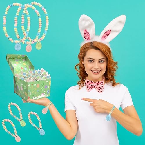 Miniatura 6 de Pulsera y collar de dulces de huevo de Pascua, masticables multicolor con sabor a frutas para recuerdos de fiesta