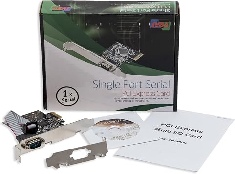 Single Port PCI Express x1 RS232 Serial Adapter Card - PCIe RS232 Serial Host Controller to Single Serial DB9 Port