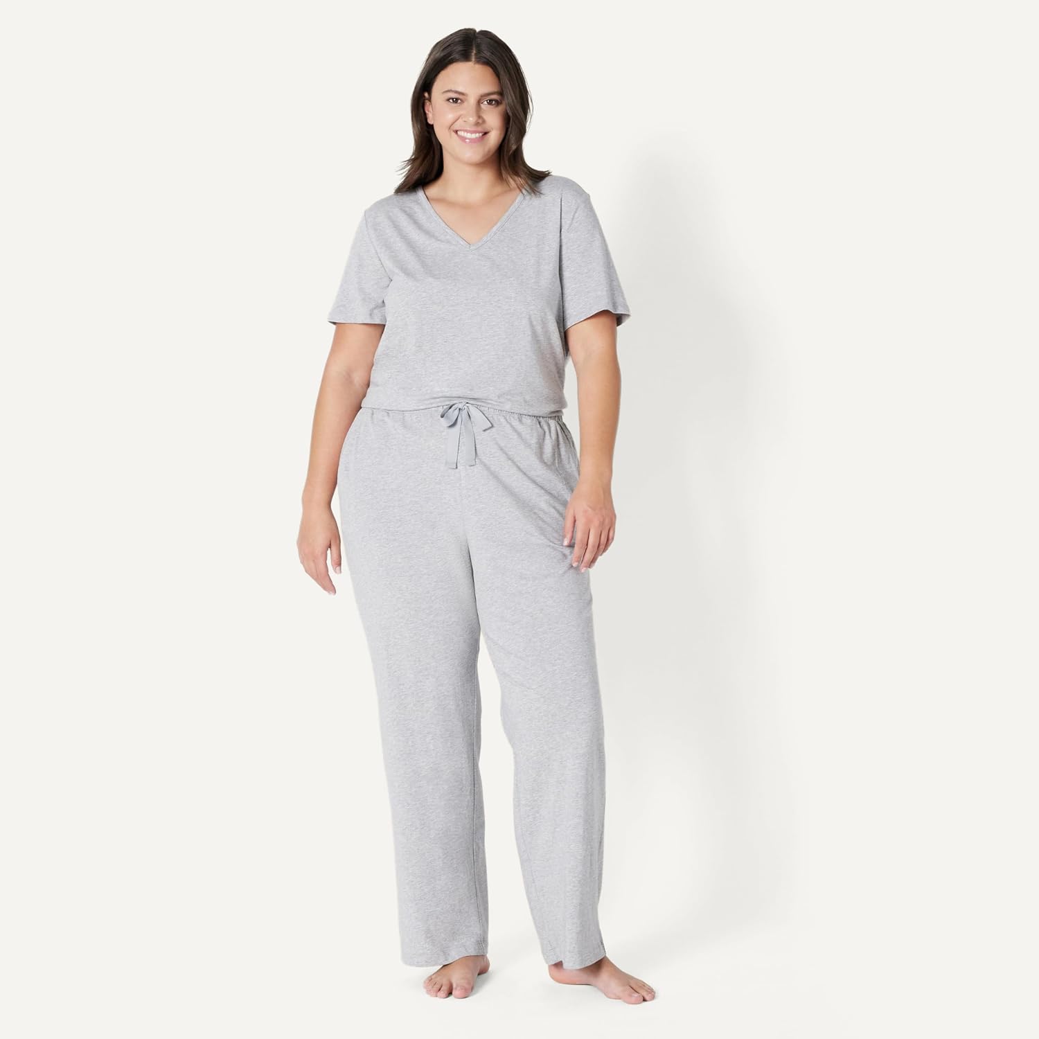 Amazon Essentials Women's Soft Cotton Modal Short Sleeve T-Shirt and Pant Pajama Set image 5
