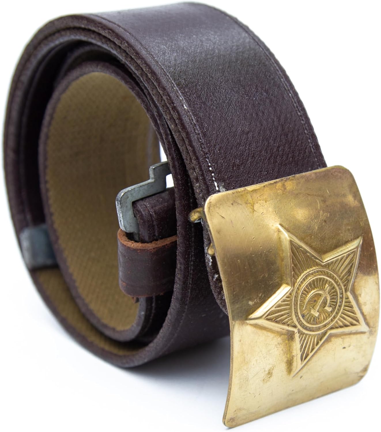 Vintage Military Belt for Men - WW2 & Soviet - Russian Field Belt in Green Canvas