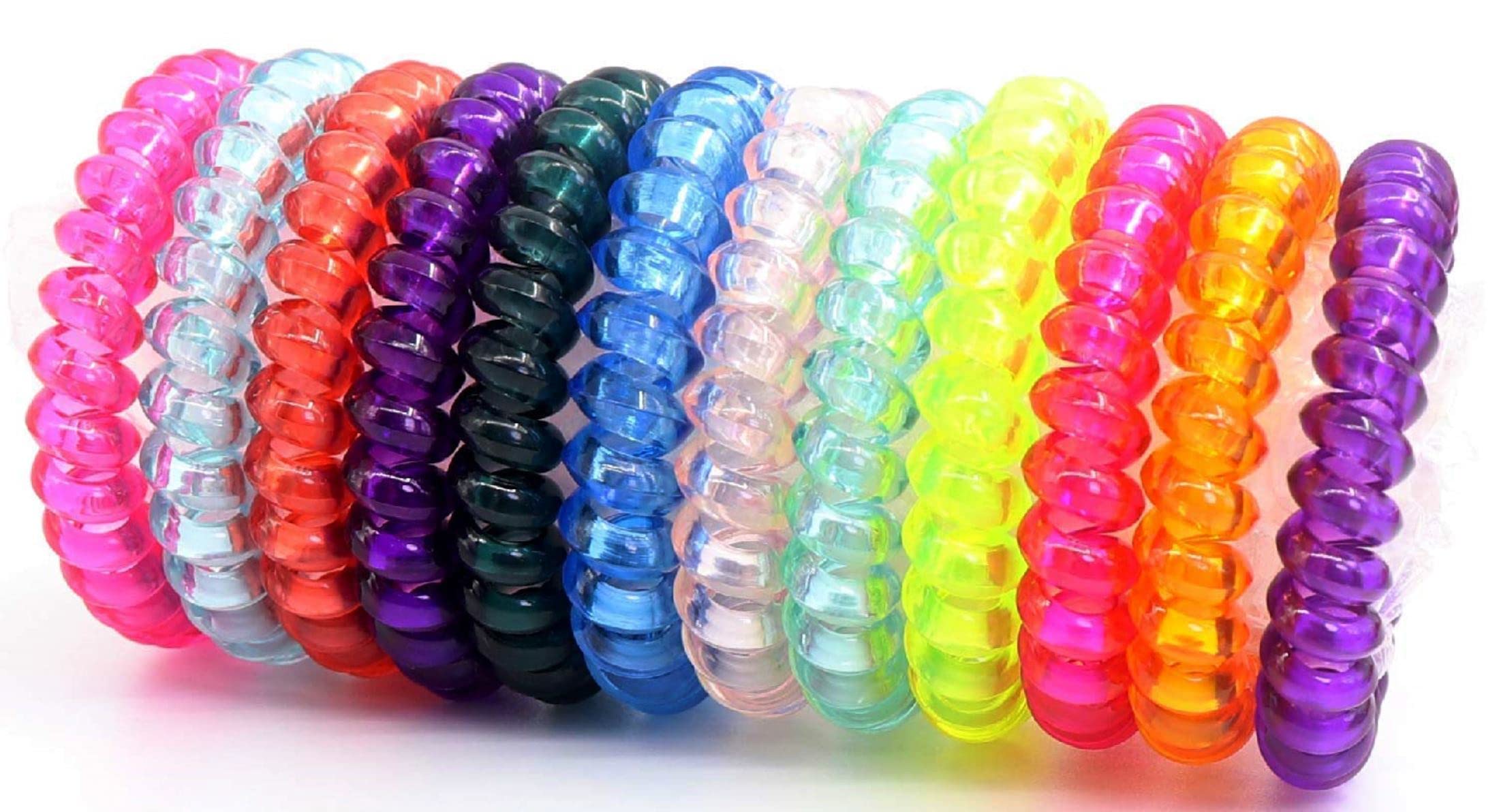 DIAN Multicolor Pack of 12 Spiral Hair Tie, Telephone Wire Hair Scrunchies, Hair Ponytail Holder, Hair Bow, Hair Bands, Hair Rubber for Women, Girl and Teens (B09RMPLNC5) Amazon Price History, Amazon Price Tracker