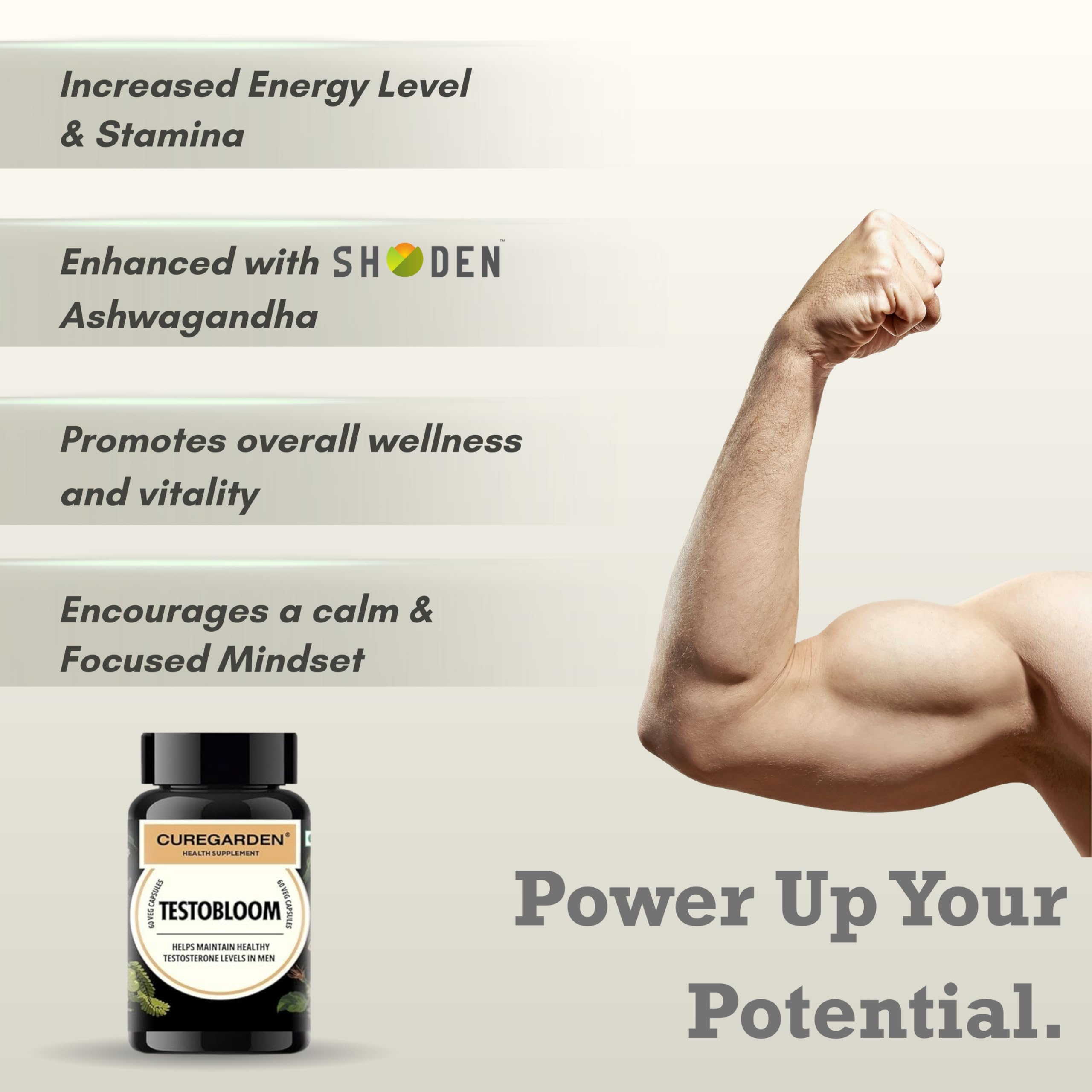 Curegarden Testobloom 500mg Testosterone Support Capsules, 60 Veg Caps — Amazon image 6