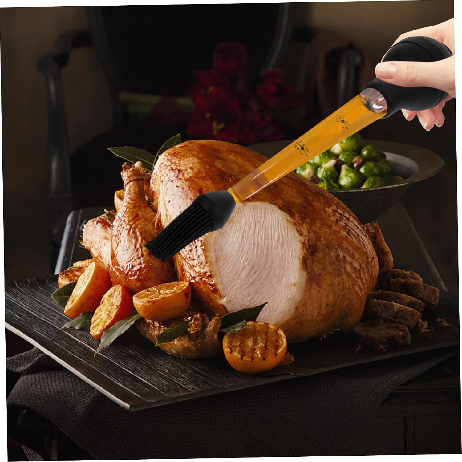 Meat Syringe Turkey Brine Injector Spice Injector Easy Clean Silicone Tube for Cooking